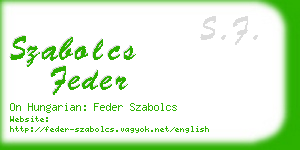 szabolcs feder business card